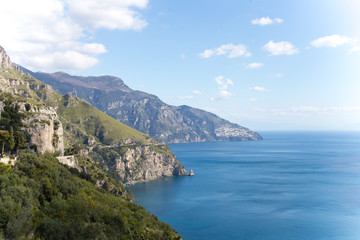 the rocky coast of Positano