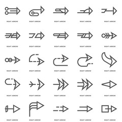 Simple Set of 25 Vector Line Icon. Contains such Icons as Right