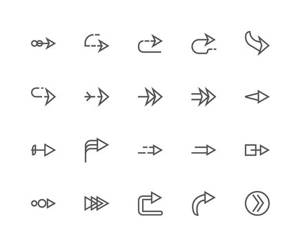 Simple Set of 20 Vector Line Icon. Contains such Icons as Right