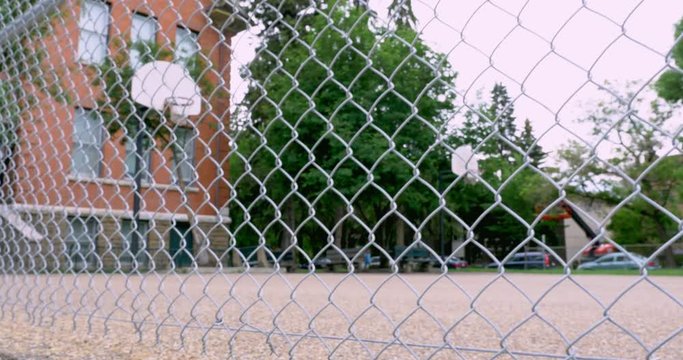 Basketball Court in urban area.