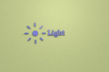 Text Light with blue 3D illustration and green background