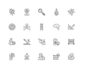Simple Set of 20 Vector Line Icon. Contains such Icons as Flask,