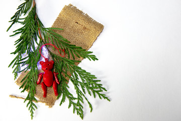 Red Teddy Bear Christmas Tree Ornament