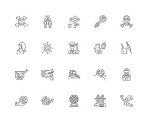 Simple Set of 20 Vector Line Icon. Contains such Icons as Molecu