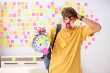 Student preparing for exams with many conflicting priorities 