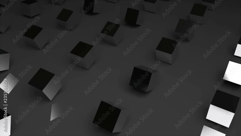 Aufkleber rows of abstract cubes on surface, modern computer generated 3d rendering background