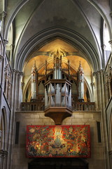 Dijon,France-October 14, 2018: Inside of Eglise Notre-Dame de Dijon or Church of Notre-Dame in Dijon, France
