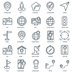 Set Of 25 Universal Editable Icons. Includes Elements Such As Ro