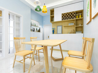 Now the dining room in the elegant apartment living room