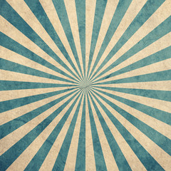 Blue and white sunburst vintage and pattern background with space.