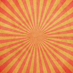 Red and yellow sunburst vintage and pattern background with space.