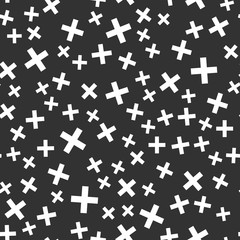 Obraz premium Abstract shapes vector seamless pattern on black