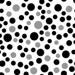 Abstract circles vector seamless pattern on white
