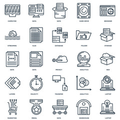 Set Of 25 Universal Editable Icons. Includes Elements Such As La