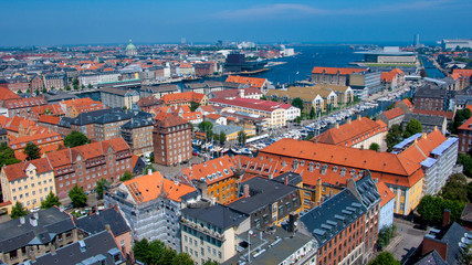 Fototapeta na wymiar Birds Eye view of Copenhagen, Denmark