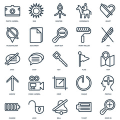 Set Of 25 Universal Editable Icons. Includes Elements Such As Zo