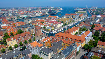 Fototapeta na wymiar Birds Eye view of Copenhagen, Denmark