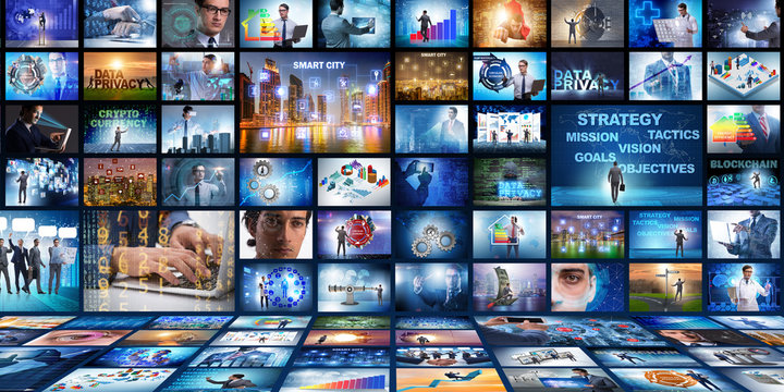 Collage of various business concepts