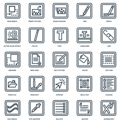 Set Of 25 Universal Editable Icons. Includes Elements Such As Su