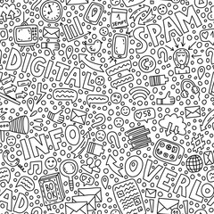 Informational overload seamless pattern