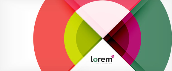 Fototapeta premium Modern geometric circles abstract background, colorful round shapes with shadow effects