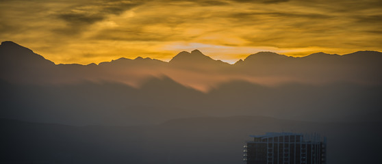 sunset over red rock canyon near las vegas nevada