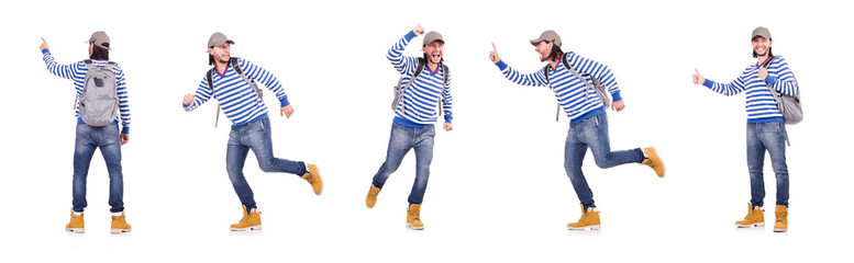 Young student isolated on the white background