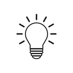 Light Bulb icon. Light Bulb line icon vector.