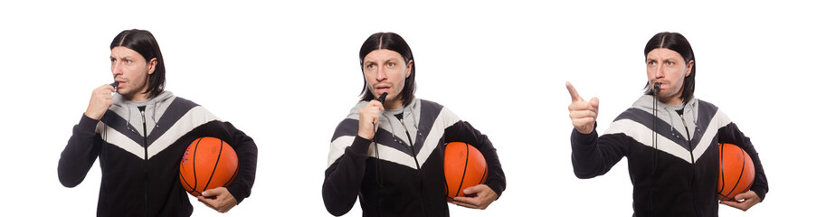 Man in sports concept isolated on white