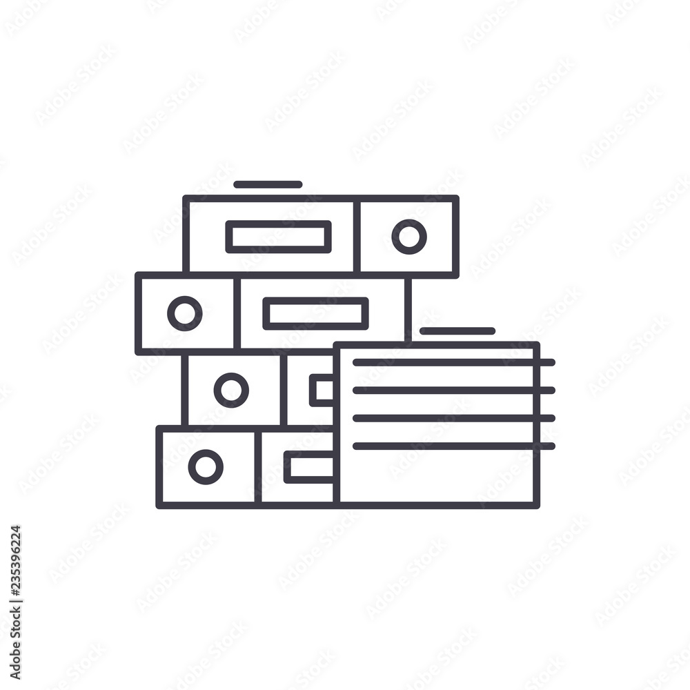 Poster documentation line icon concept. documentation vector linear illustration, sign, symbol