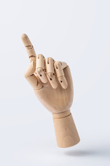 wooden hand with number 1 posture