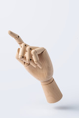 wooden hand with number 1 posture