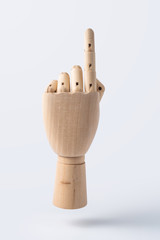 wooden hand with number 1 posture