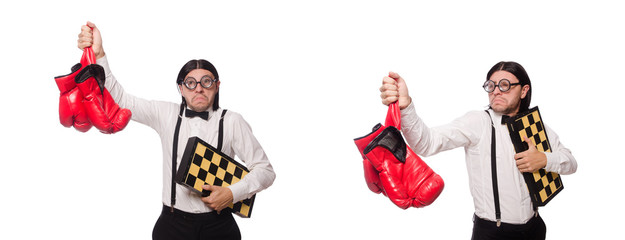 Man in sports concept isolated on white