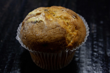 Muffin on a black background