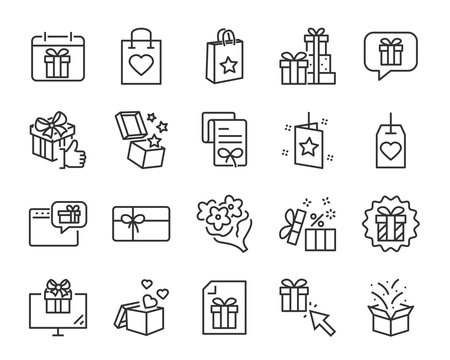 christmas and happy new year gift icons