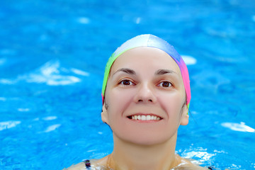 woman in the pool