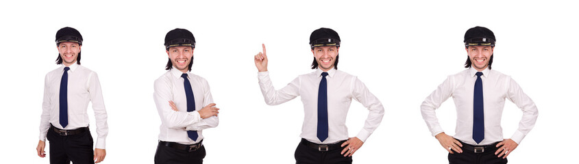 Funny pilot isolated on white © Elnur