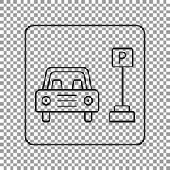 Line car parking icon. Parking zone on the isolated background. Vector.