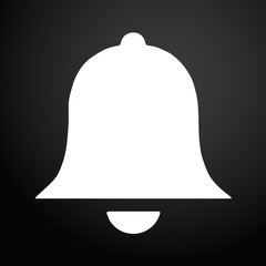 Notification Icon isolated on black background. Bell symbol for your web site design, logo, app