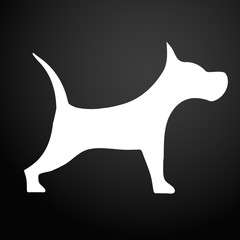 Dog icon vector. Isolated silhouette dog standing