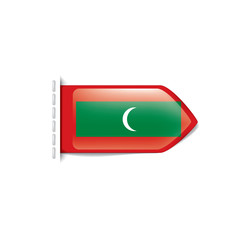 Maldives flag, vector illustration on a white background