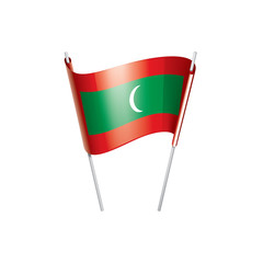 Maldives flag, vector illustration on a white background
