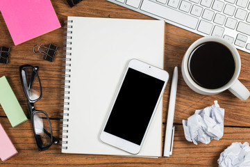 School office supplies on a background