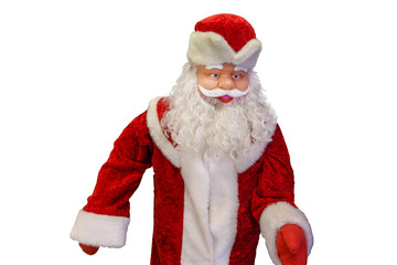 a doll of Santa Claus on a white background .