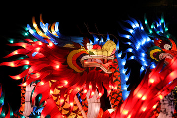 illuminated chinese dragon lantern