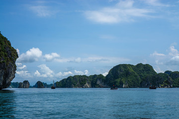 Obraz premium Boat Tours in Halong Bay, Vietnam