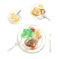 真上から見た料理