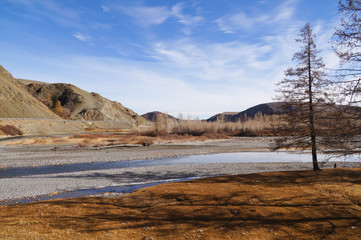 Beautiful view near Kurai Steppe in Altai,Russia.