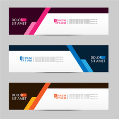 Vector abstract geometric design banner web template.